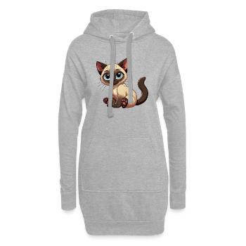 Siamkatze Baby png - Hoodie-Kleid - Grau meliert - Vorne