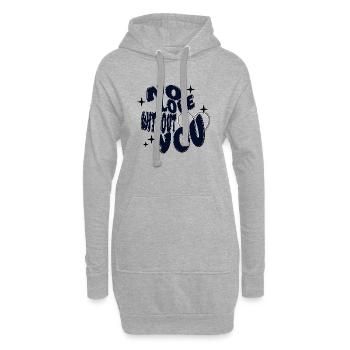No love without you - Sweat-shirt à capuche long Femme - gris chiné - Devant