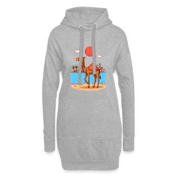 Tunesien Wüstenabenteuer – Kamel und Sahara - Hoodie-Kleid - Grau meliert - Vorne