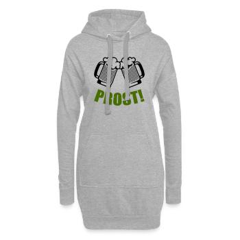 Santé de la bière - Sweat-shirt à capuche long Femme - gris chiné - Devant