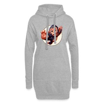 Cimpansee-Sprünge - Hoodie-Kleid - Grau meliert - Vorne