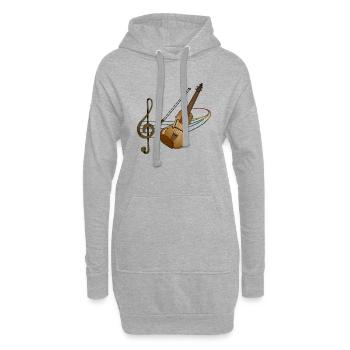 Violon - Sweat-shirt à capuche long Femme - gris chiné - Devant