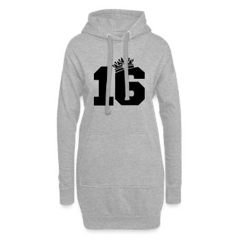 16 king - Hoodie-Kleid - Grau meliert - Vorne