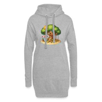 Cabane dans les arbres - Sweat-shirt à capuche long Femme - gris chiné - Devant