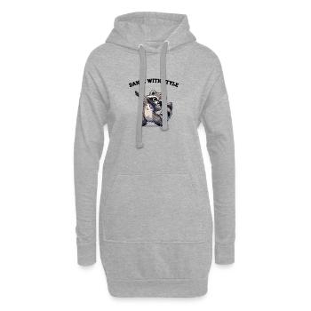 waschbär dabbing - Hoodie-Kleid - Grau meliert - Vorne