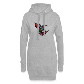 Colibri Oiseau - Sweat-shirt à capuche long Femme - gris chiné - Devant