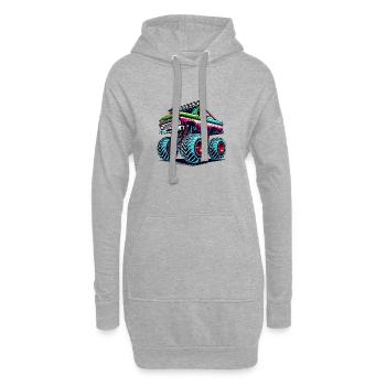 camion - Sweat-shirt à capuche long Femme - gris chiné - Devant