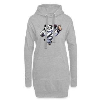 Pandabär Karate - Hoodie-Kleid - Grau meliert - Vorne