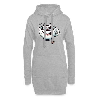 Kaffeetasse - Hoodie-Kleid - Grau meliert - Vorne