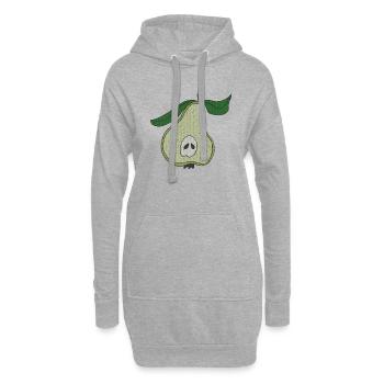 Tissu demi-tissu poire - Sweat-shirt à capuche long Femme - gris chiné - Devant
