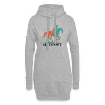 Équitation – Passion, élégance et performance - Sweat-shirt à capuche long Femme - gris chiné - Devant