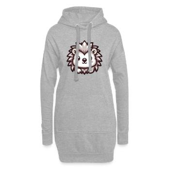 Hérisson sourire hérissé - Sweat-shirt à capuche long Femme - gris chiné - Devant
