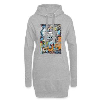 Retro Design mit Kassette Limited Edition 1985 - Hoodie-Kleid - Grau meliert - Vorne