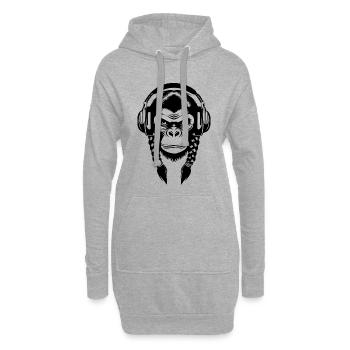 Nightlife Monkey Head Club Chemise Édition Son - Sweat-shirt à capuche long Femme - gris chiné - Devant