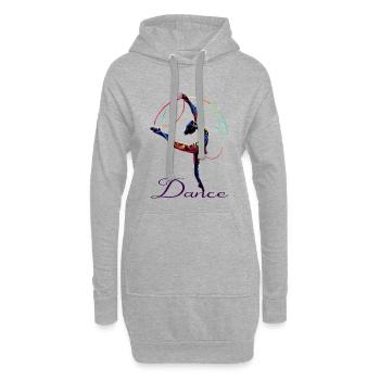 Poète de danse à la lumière de l’arc-en-ciel - Sweat-shirt à capuche long Femme - gris chiné - Devant