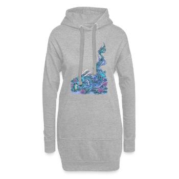 See Wasserdrache Geschenk Mangadrache Frosch - Hoodie-Kleid - Grau meliert - Vorne