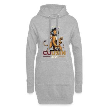 Futur Cousin 2026 Annonce Grossesse Cadeau - Sweat-shirt à capuche long Femme - gris chiné - Devant