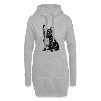 Bouledogue français drôle dicton cadeau - Sweat-shirt à capuche long Femme - gris chiné - Devant