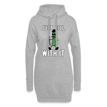 Just Dill With It Gurke Retro Vintage Schnurrbart - Hoodie-Kleid - Grau meliert - Vorne