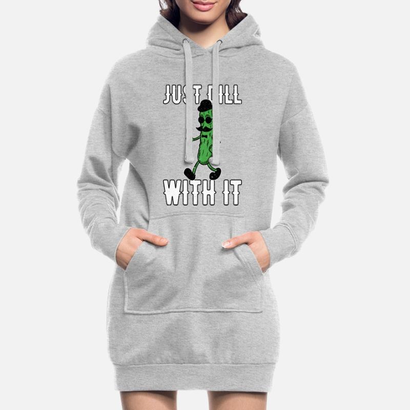 Amusez-vous simplement avec la moustache rétro rétro de concombre Sweat-shirt à capuche long Femme