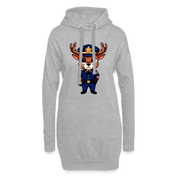 Police de la chasse au cerf - Sweat-shirt à capuche long Femme - gris chiné - Devant
