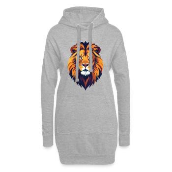 Illustration de la puissante tête de lion Motif de tête de lion - Sweat-shirt à capuche long Femme - gris chiné - Devant