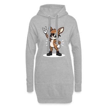 Cadeau musical rock de Deer Fawn - Sweat-shirt à capuche long Femme - gris chiné - Devant