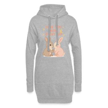 Adoration de lapin mignon sous les étoiles - Sweat-shirt à capuche long Femme - gris chiné - Devant