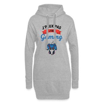 Ich kann nicht. Ich habe Gaming. - Hoodie-Kleid - Grau meliert - Vorne