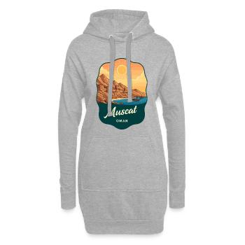 Muscat Oman Vintage Sunset Reiseabzeichen - Hoodie-Kleid - Grau meliert - Vorne