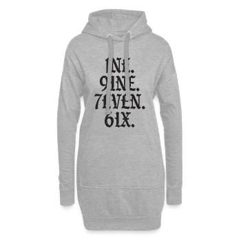 Vintage 1976 - Hoodie-Kleid - Grau meliert - Vorne