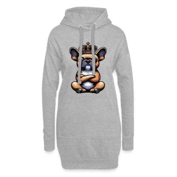 Bouledogue français Frenchie Propriétaire de Frenchie - Sweat-shirt à capuche long Femme - gris chiné - Devant