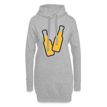 2 Flaschen Stoßen An (Bier / Limonade / POS 2C) - Hoodie-Kleid - Grau meliert - Vorne