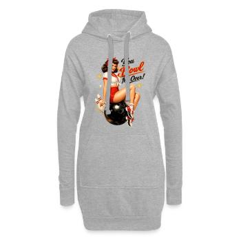 Retro Bowling Pin-Up Lady – You Bowl Me Over - Hoodie-Kleid - Grau meliert - Vorne