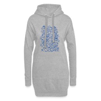 Linienklang: Tanzende Silhouetten - Hoodie-Kleid - Grau meliert - Vorne