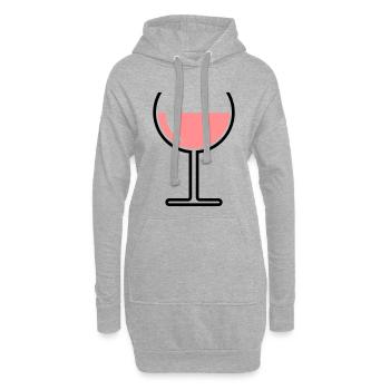 Roséweinglas Rund Offen (Roséwein / Wein / 2C) - Hoodie-Kleid - Grau meliert - Vorne