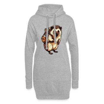 Hérisson d’extérieur - Sweat-shirt à capuche long Femme - gris chiné - Devant
