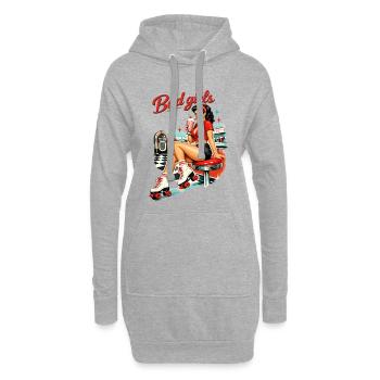 Retro Pin-Up Girl: Bad Girls 50s Diner Style - Hoodie-Kleid - Grau meliert - Vorne