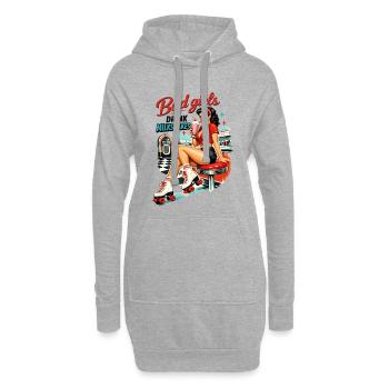 Bad Girls Drink Milkshakes – 50s Diner Pin-Up - Hoodie-Kleid - Grau meliert - Vorne