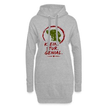 Kleiner Hund Stur Genial - Hoodie-Kleid - Grau meliert - Vorne