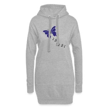 Papillon qui Chante - Sweat-shirt à capuche long Femme - gris chiné - Devant