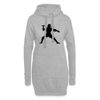 Ninja - Hoodie-Kleid - Grau meliert - Vorne