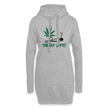 enjoylife - Sweat-shirt à capuche long Femme - gris chiné - Devant