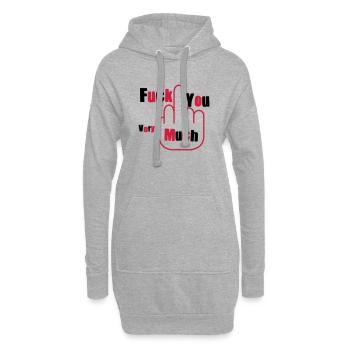 fuck you very much - Sweat-shirt à capuche long Femme - gris chiné - Devant
