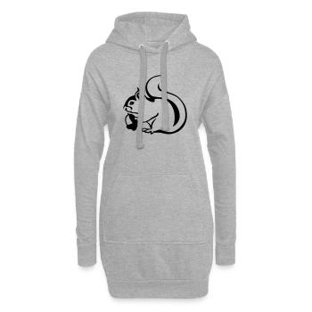 Écureuil - Sweat-shirt à capuche long Femme - gris chiné - Devant