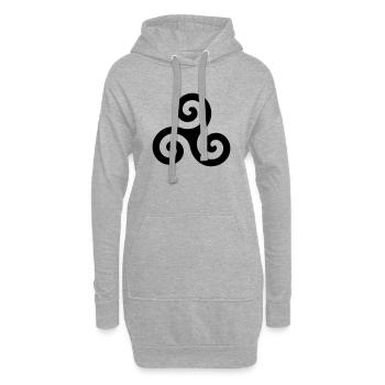 Triskele - Sweat-shirt à capuche long Femme - gris chiné - Devant