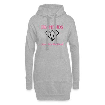 Des diamants! - Sweat-shirt à capuche long Femme - gris chiné - Devant