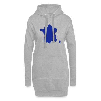 Frankreich - Hoodie-Kleid - Grau meliert - Vorne