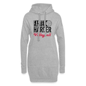 Faster, harder, Volleyball - Hoodie-Kleid - Grau meliert - Vorne