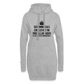 Elefant im Porzellanladen Igel in Kondomfabrik - Hoodie-Kleid - Grau meliert - Vorne